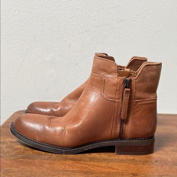 Franco Sarto Cognac Leather Booties - Picture 2 of 11